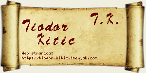 Tiodor Kitić vizit kartica